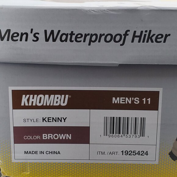 NWT Khombu Kenny Men\'s Waterproof Size 11 Brown Hiking Boots